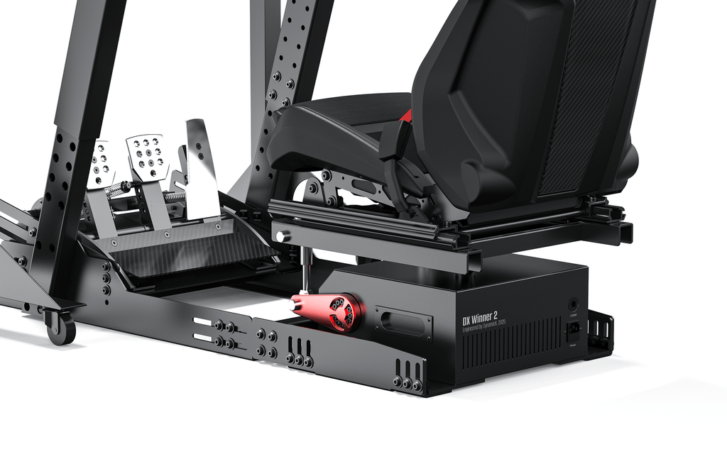 DynamicX DX2 Ultra motion platform installed beneath a sim racing seat